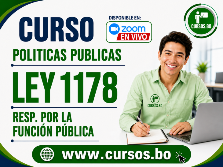 3 Cursos Políticas Públicas, Ley 1178 SAFCO y DS23318-A (vivo por ZOOM)
