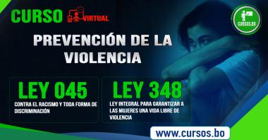 3 Cursos Ley 045 - Ley N 348 y Prenvención de la Violencia triple certificación - ON LINE (Virtual 24/7)
